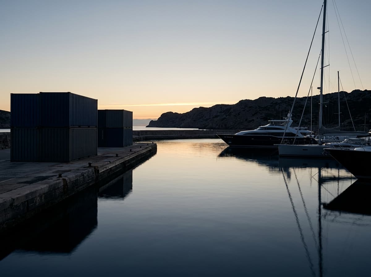 Un port liniștit în zori